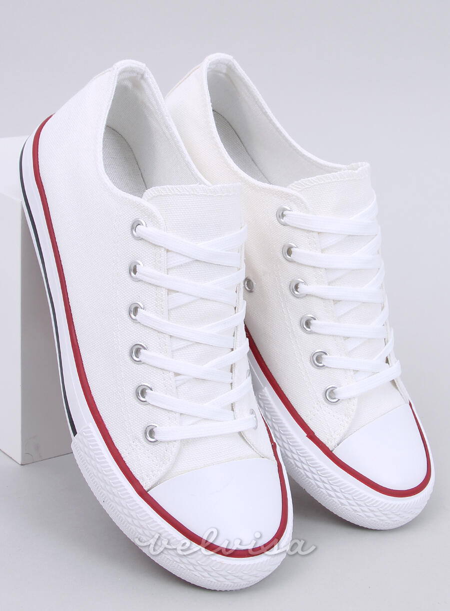 Sneakers classiche basse in tela bianche