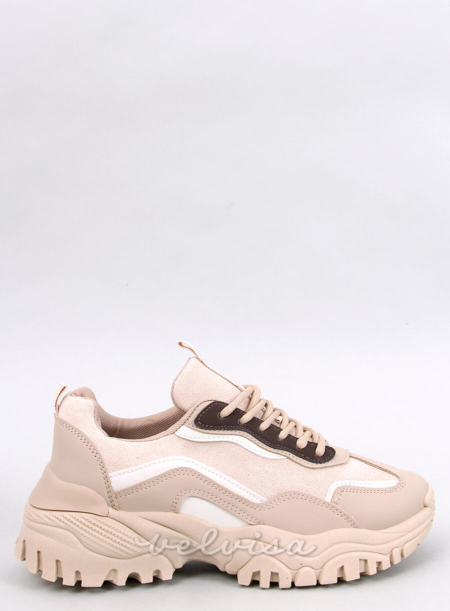 Sneakers da donna beige