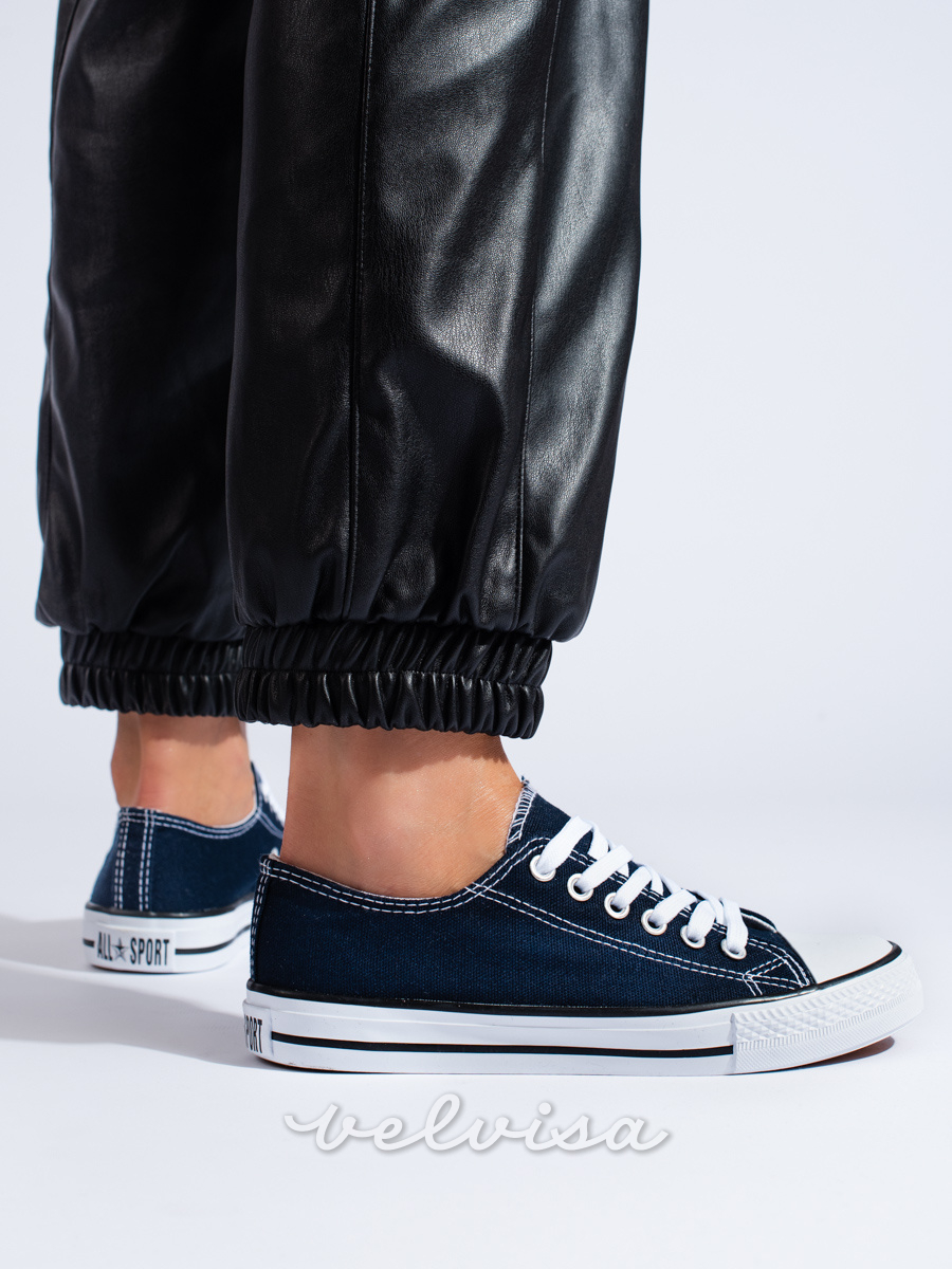 Sneakers in tela da donna blu scuro