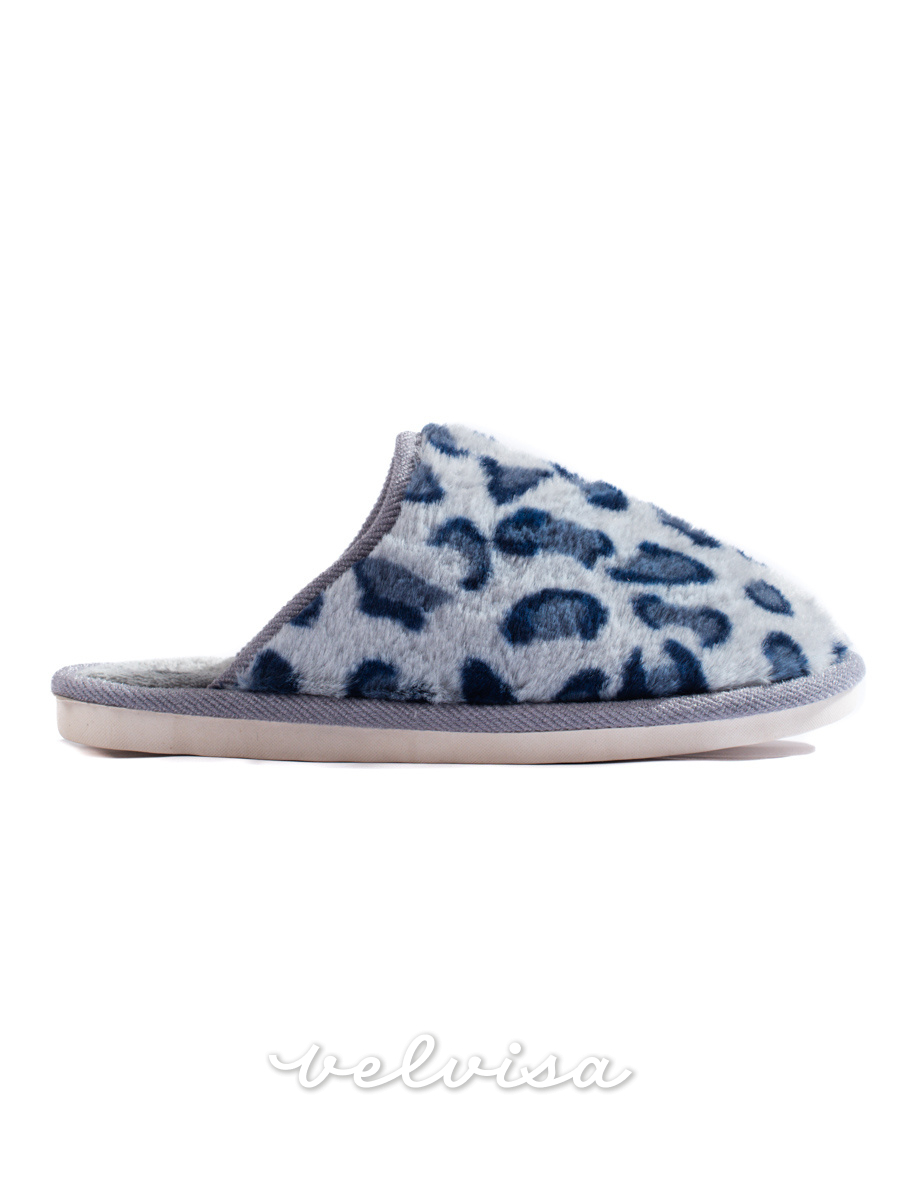 Pantofole con fantasia animalier blu