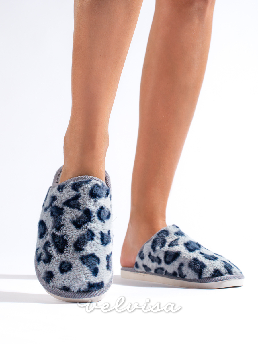 Pantofole con fantasia animalier blu