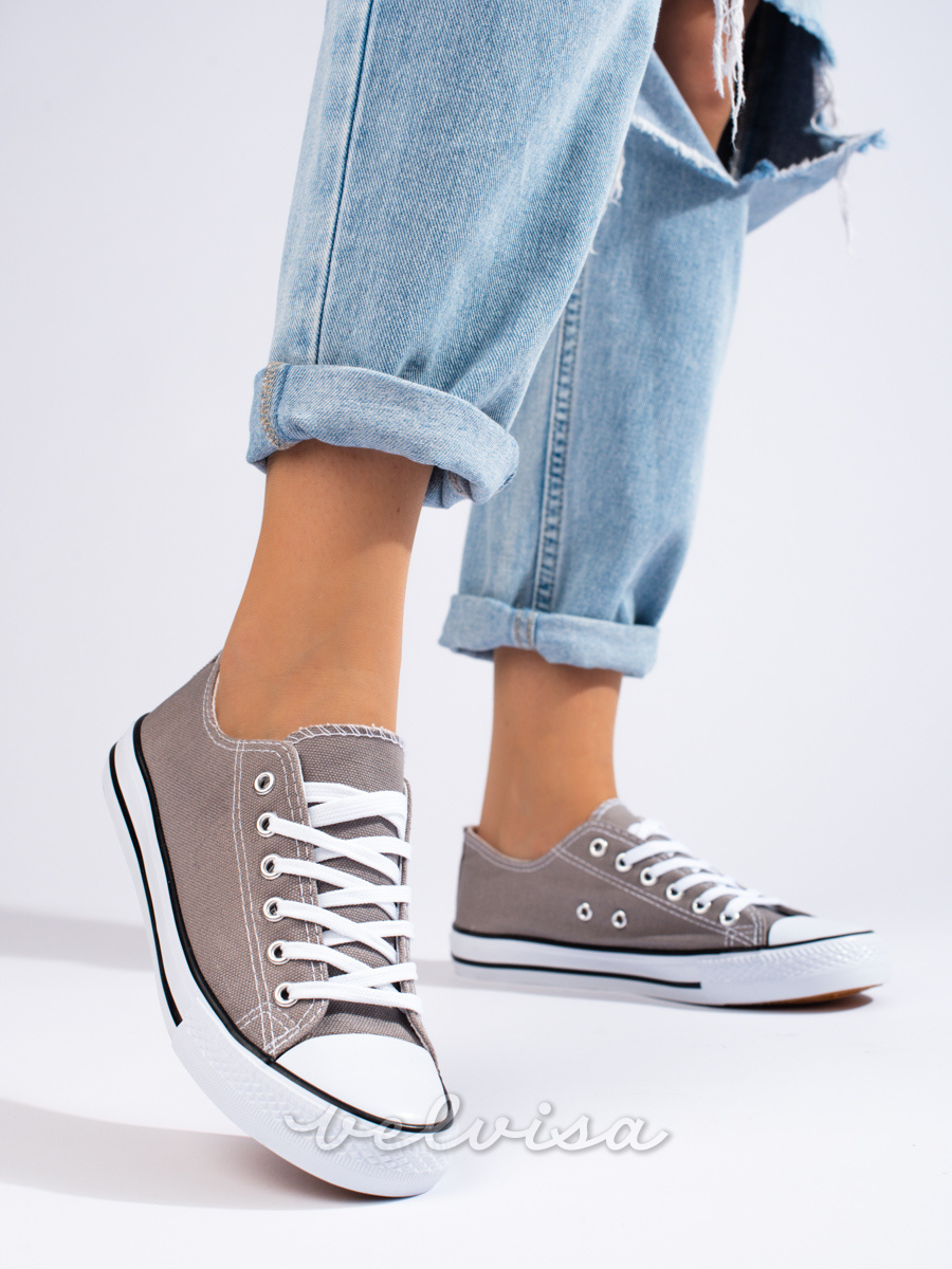 Sneakers in tela da donna grigio