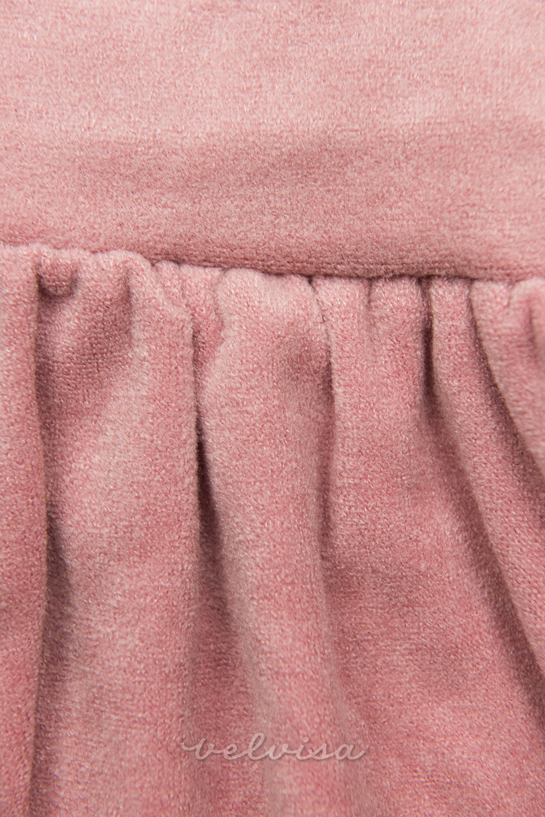 Svijetlo ružičasta kratka haljina s čipkom