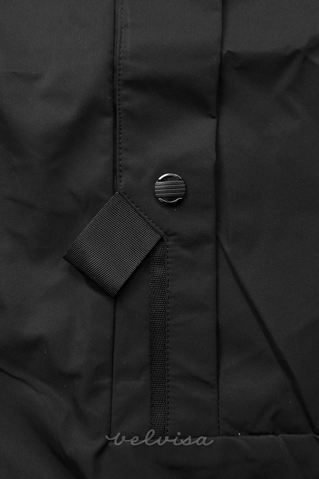 Prijelazni kaput s pojasom crn