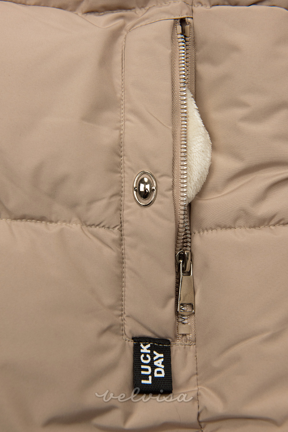 Giacca invernale beige WINTER con pelliccia