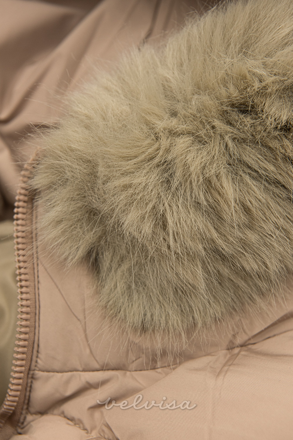 Giacca invernale beige WINTER con pelliccia