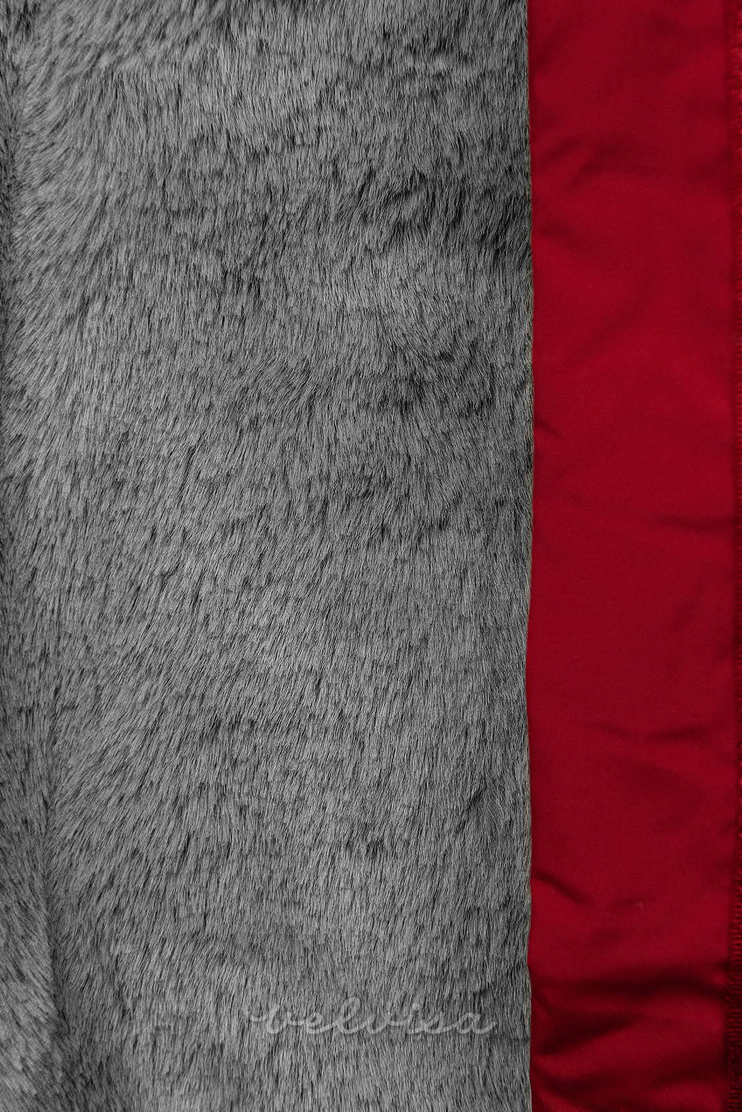 Giacca invernale trapuntata rossa con peluche