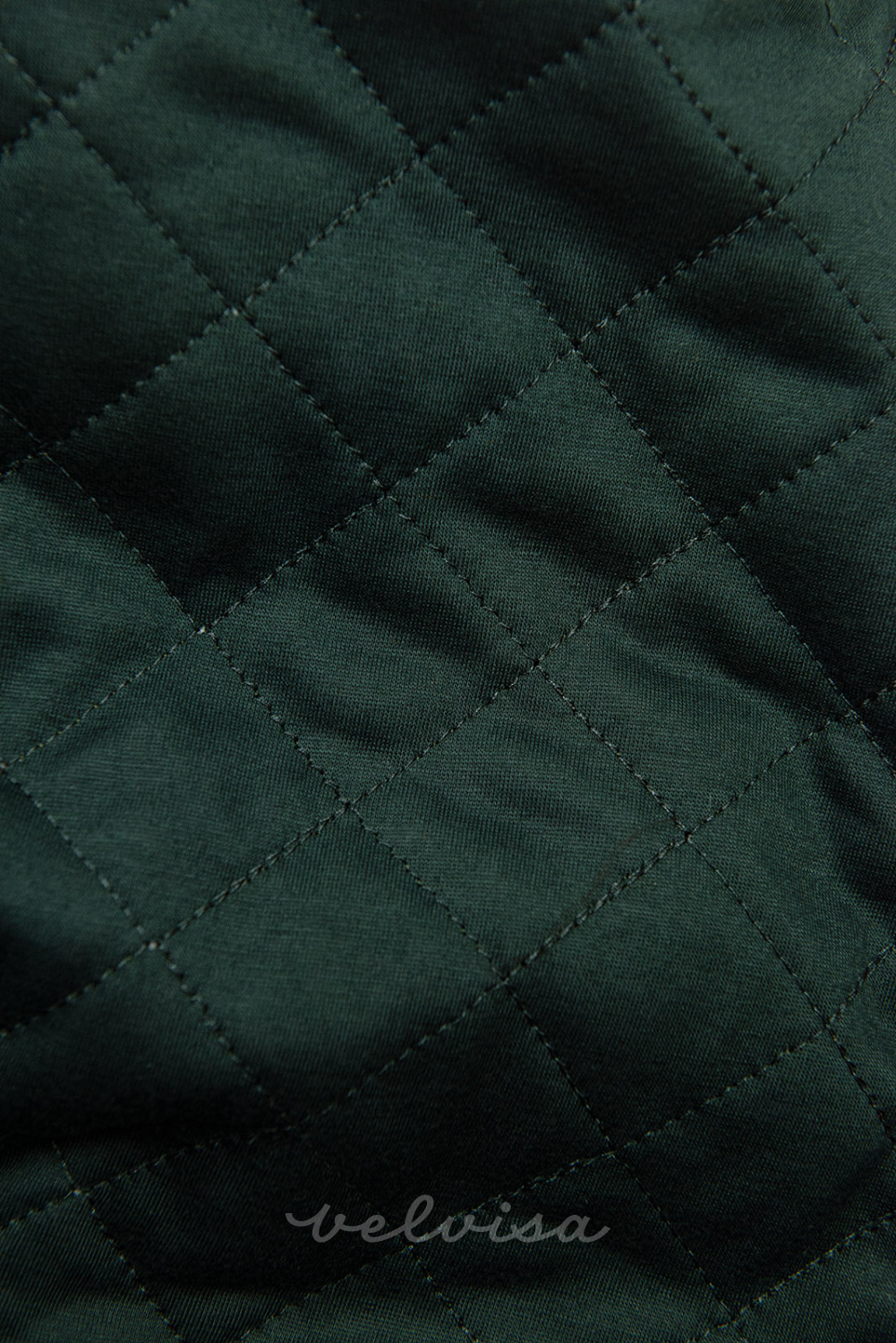 Smaragdno zelena produžena hoodica s prošivenom kapuljačom