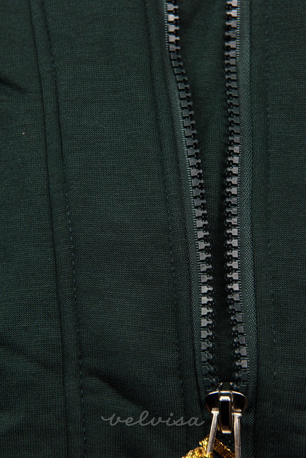 Tamno zelena hoodica asimetričnog kroja
