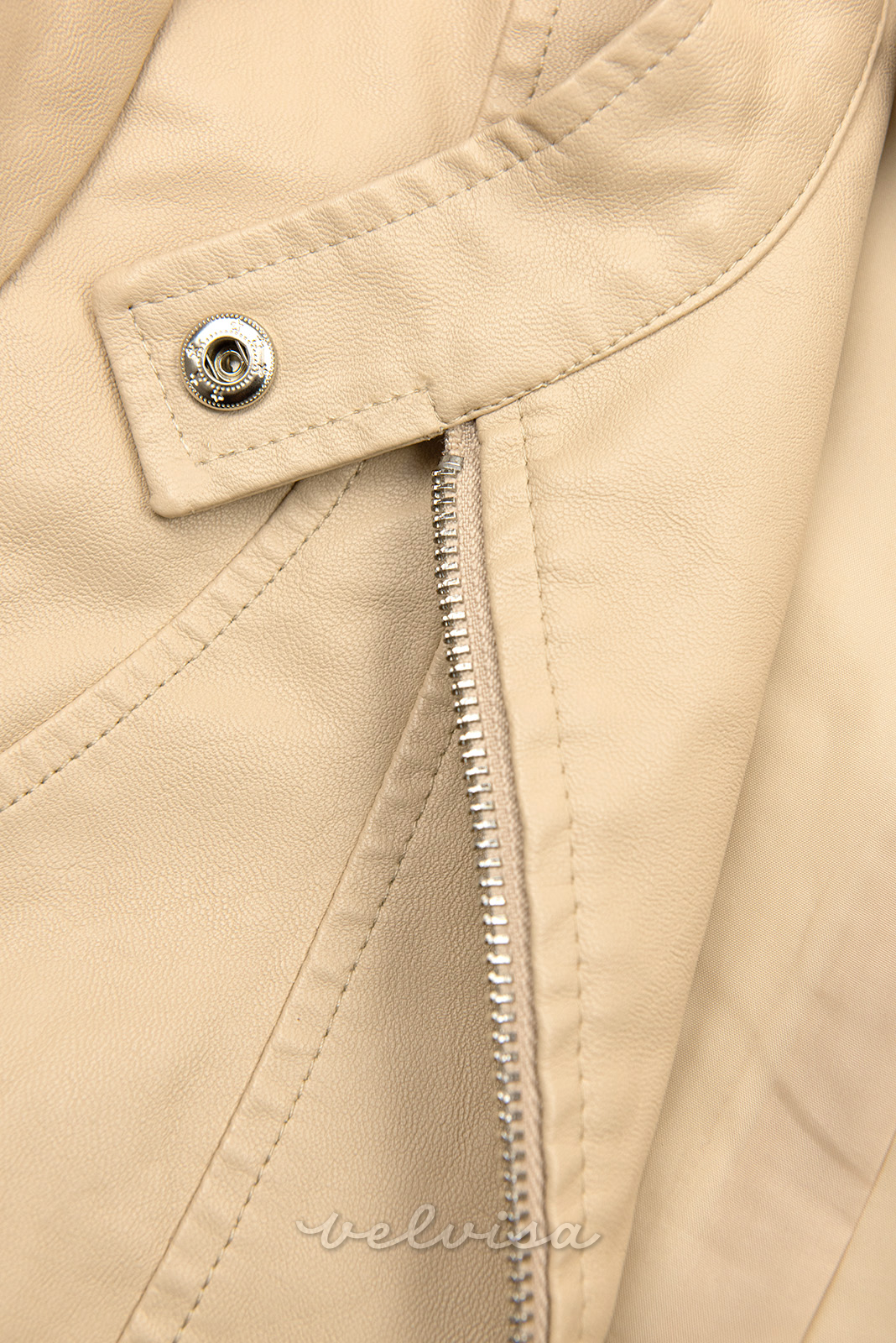 Giacca basic in similpelle beige
