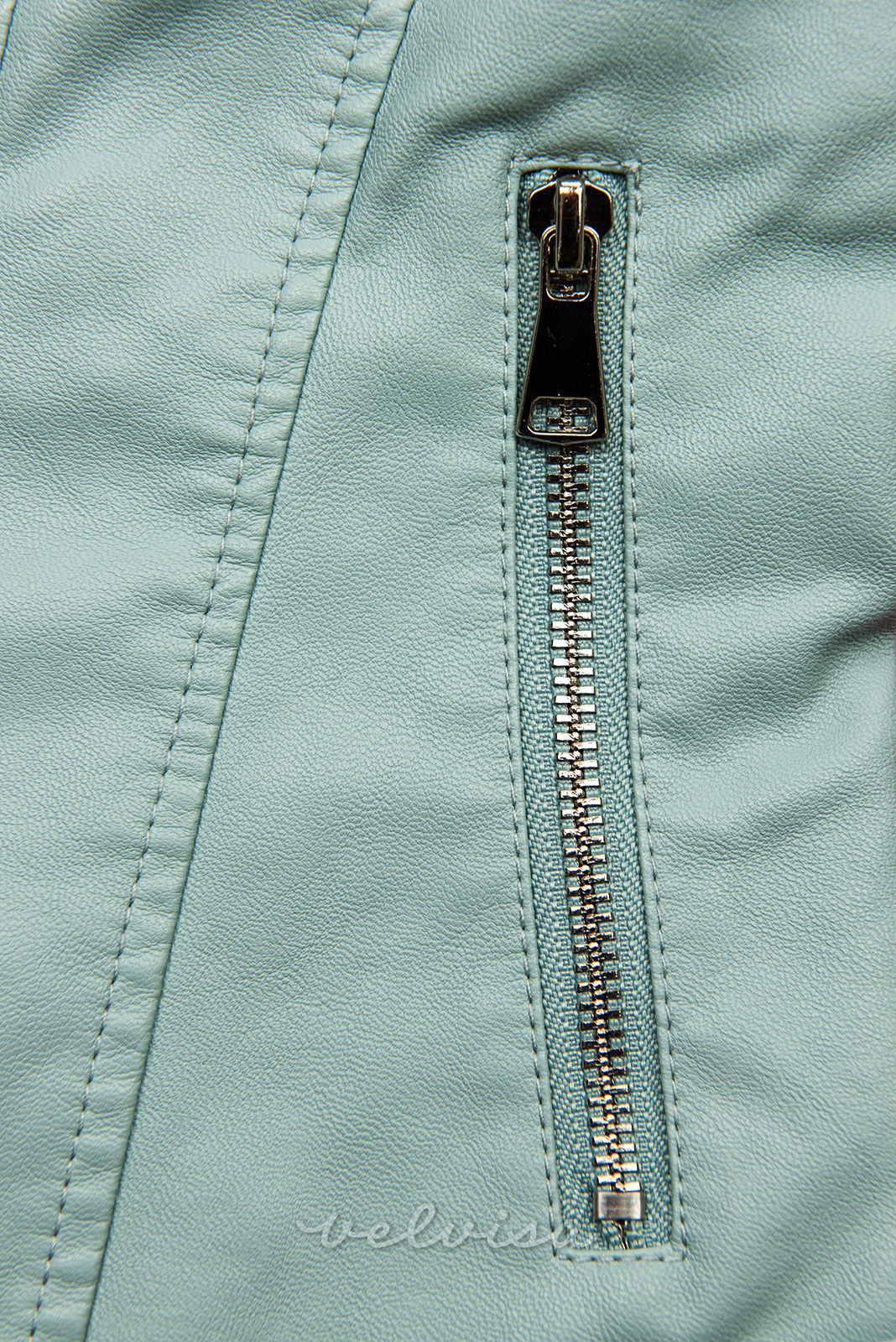 Giacca basic in similpelle baby blue