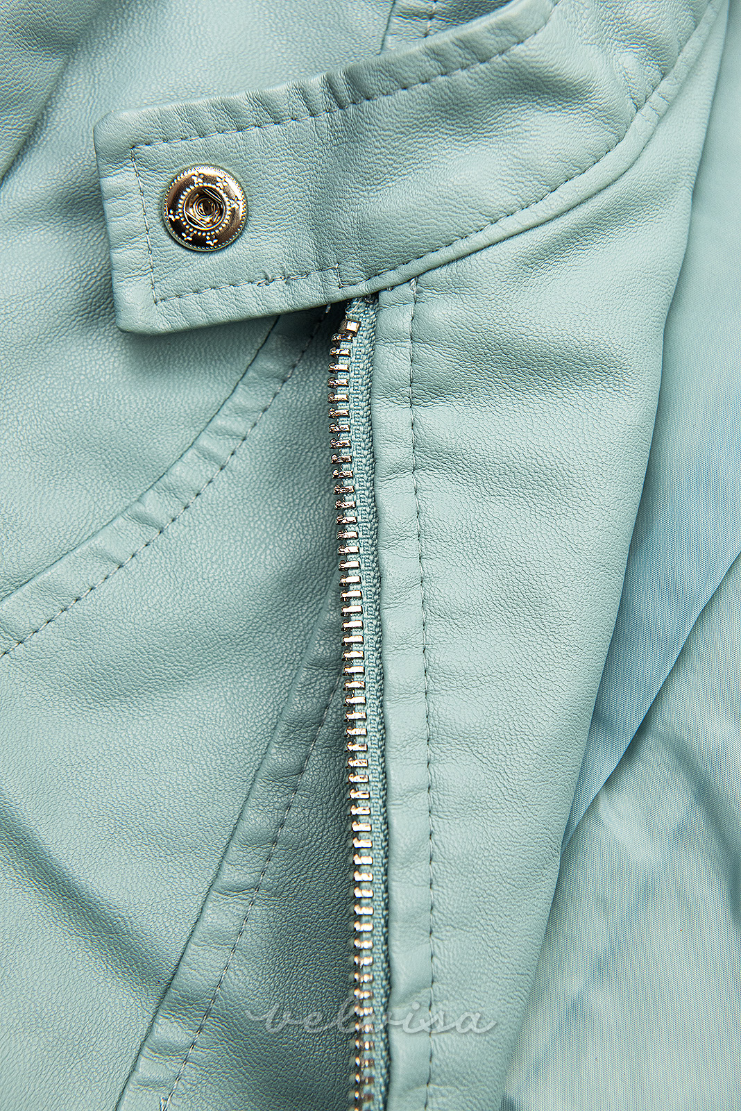 Giacca basic in similpelle baby blue