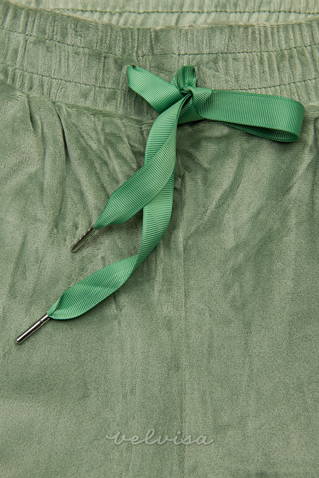 Pantaloni della tuta in velluto verdi