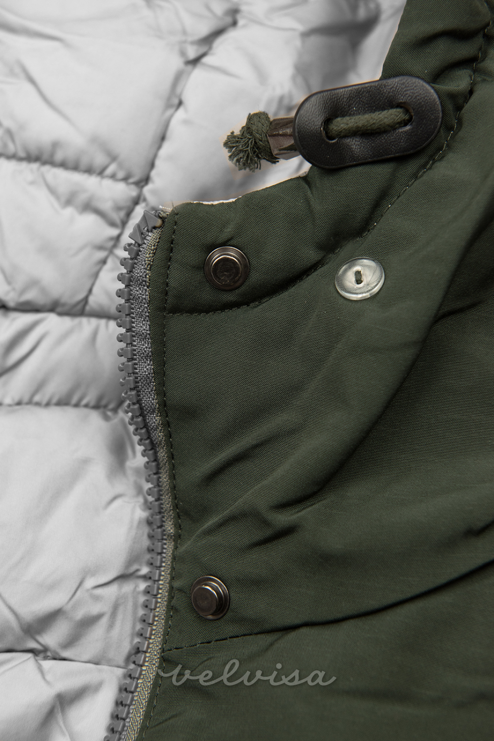 Zelena/siva dvostrana zimska jakna