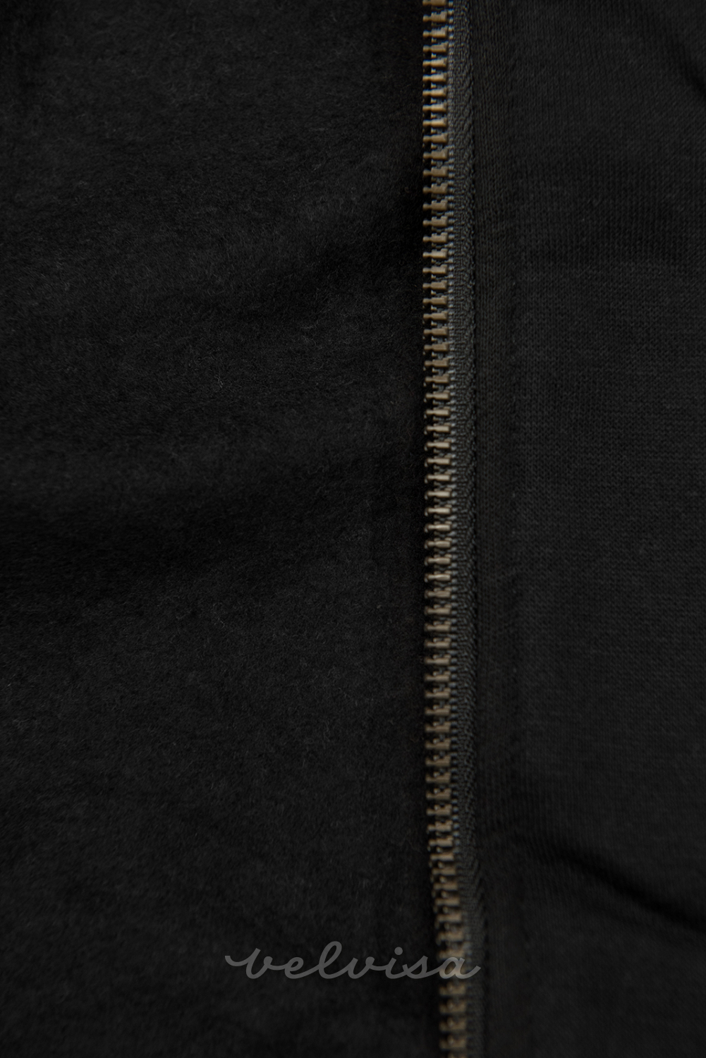Felpa nera estesa con zip