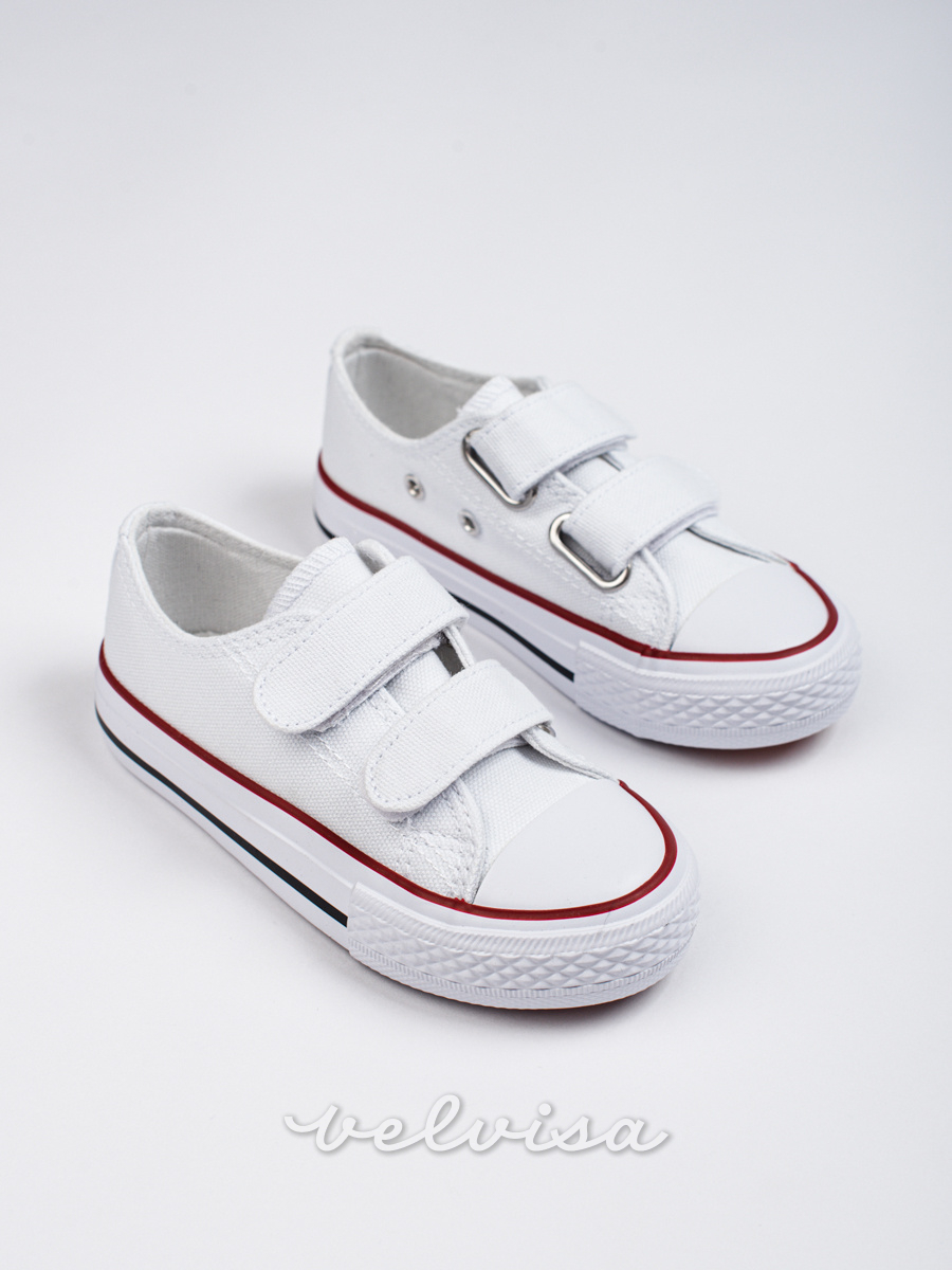 Sneakers bianche da bambini con velcro