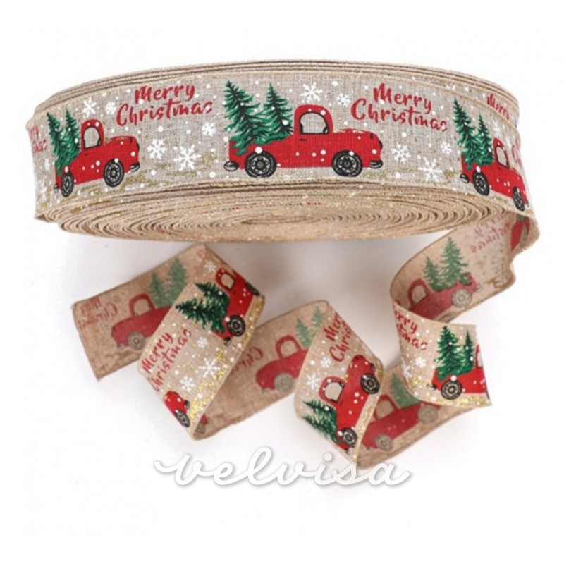 Nastro per pacchi regalo - Christmas delivery beige