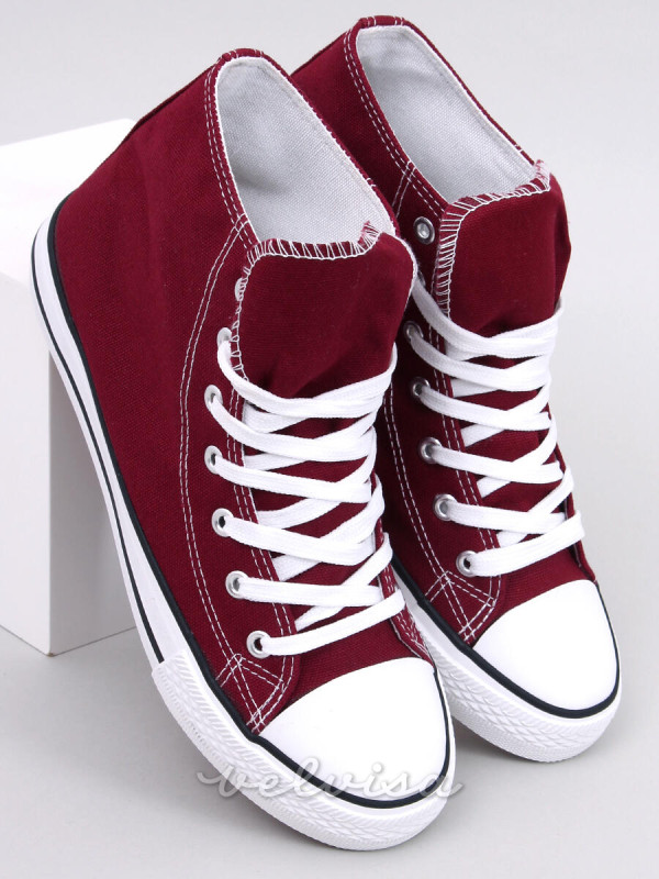 Classiche sneakers in tela bordeaux