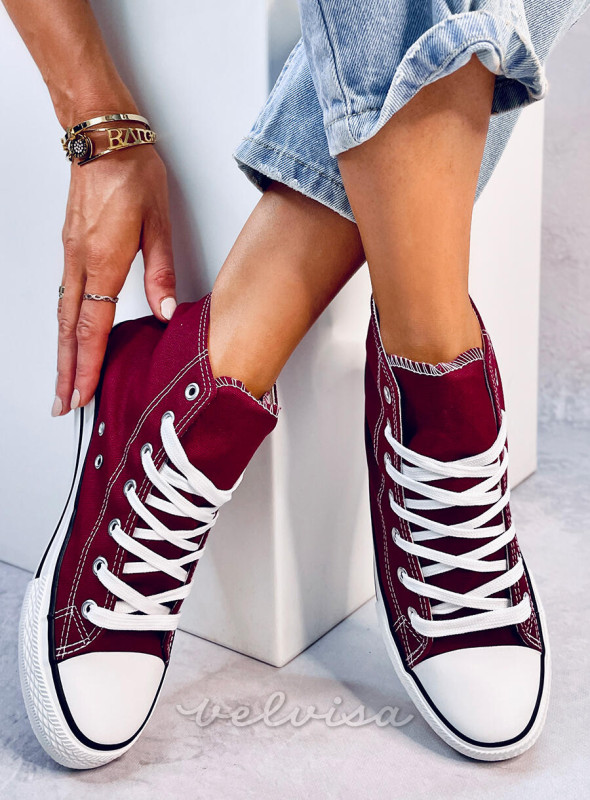 Classiche sneakers in tela bordeaux