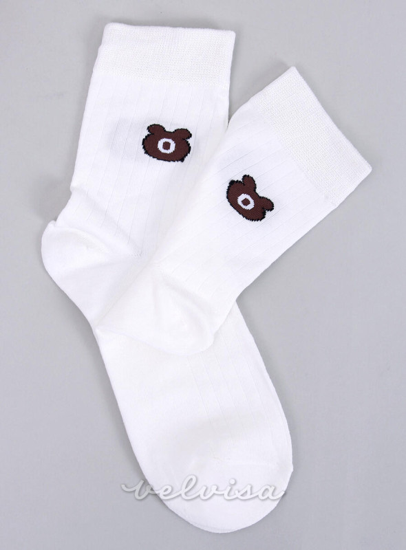 Bijele ženske čarape TEDDY