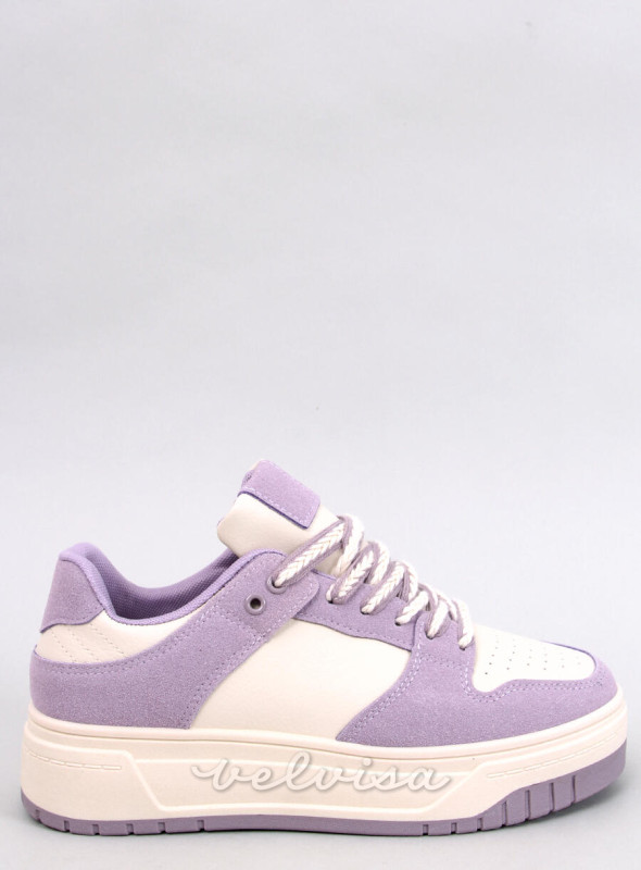 Sneakers da donna bicolore lilla/bianco