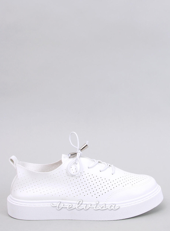 Sneakers da donna traforate bianche