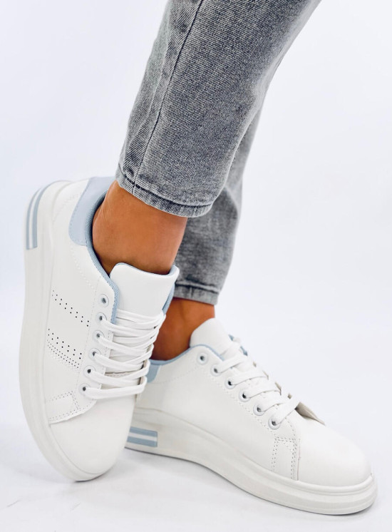 Sneakers con tacco nascosto bianco/blu chiaro