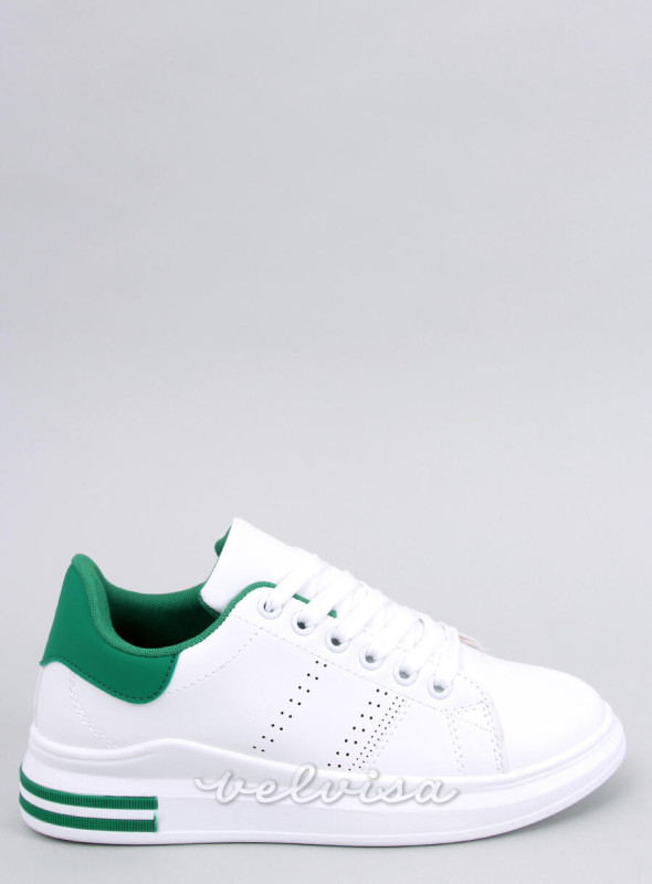 Sneakers con tacco nascosto bianco/verde