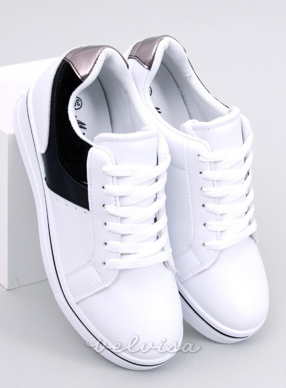 Sneakers da donna con tacco nascosto bianco/nero