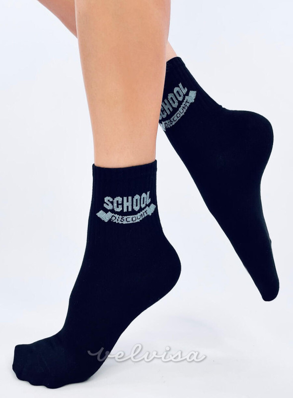 Crne pamučne čarape SCHOOL
