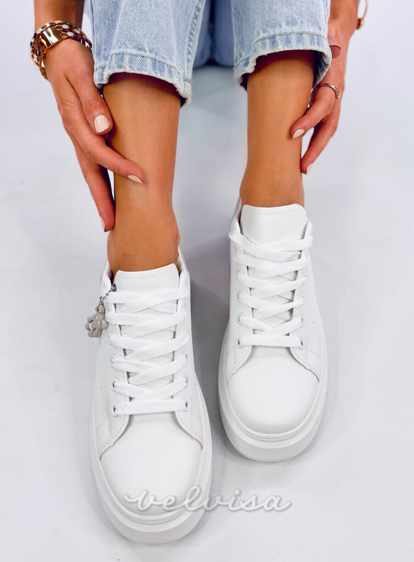 Sneakers su piattaforma alta bianco/grigio