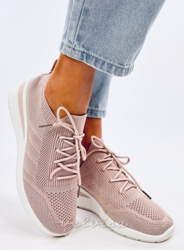 Sneakers con tacco nascosto rosa chiaro