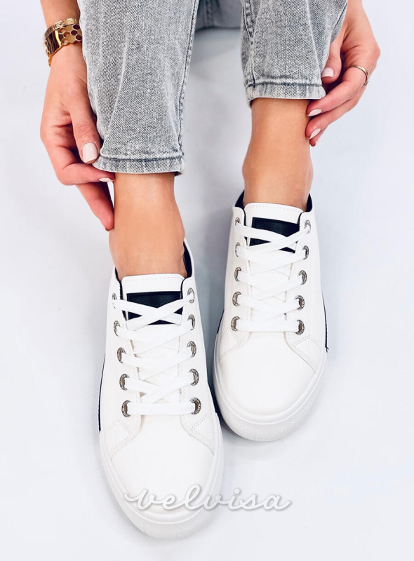 Sneakers SABINE in ecopelle bianco/nero