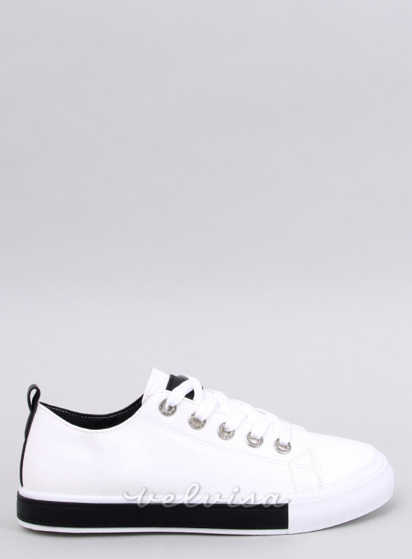 Sneakers SABINE in ecopelle bianco/nero