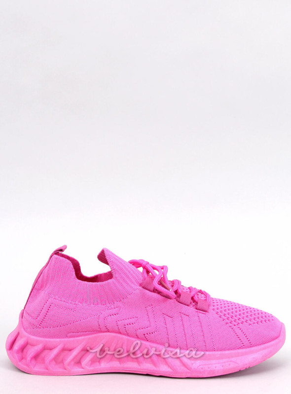 Sneakers realizzate in tessuto elastico rosa fucsia