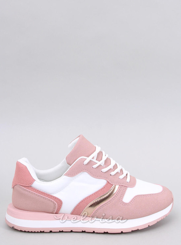 Sneakers rosa con dettaglio metallico