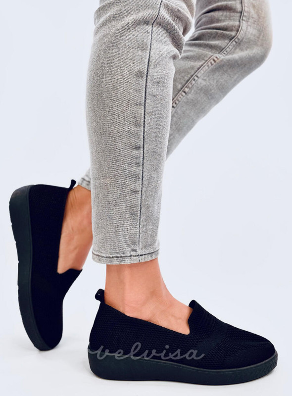 Sneakers slip-on rialzate nere