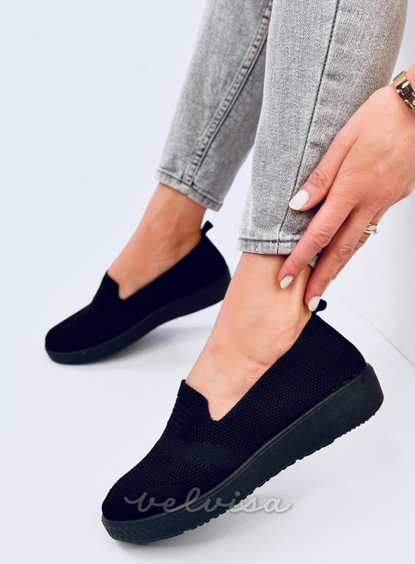 Sneakers slip-on rialzate nere