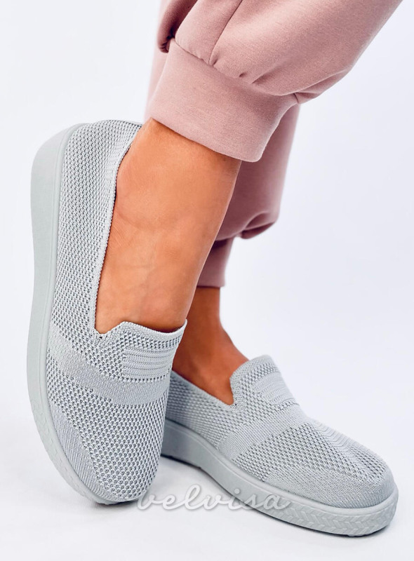 Sneakers slip-on rialzate grigie