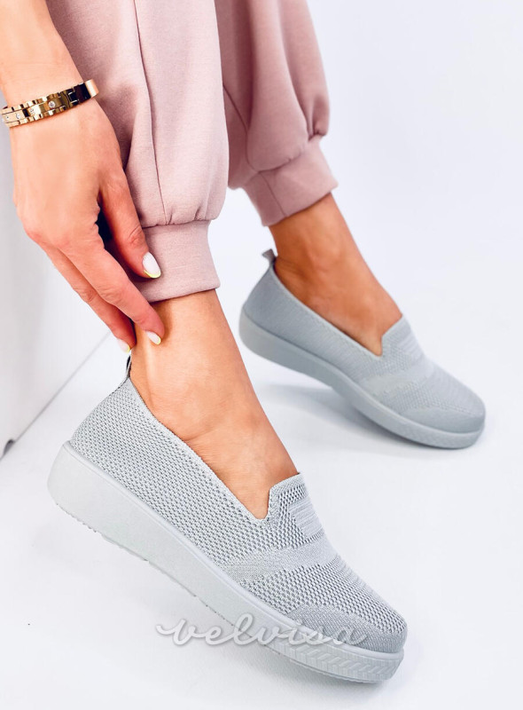 Sneakers slip-on rialzate grigie