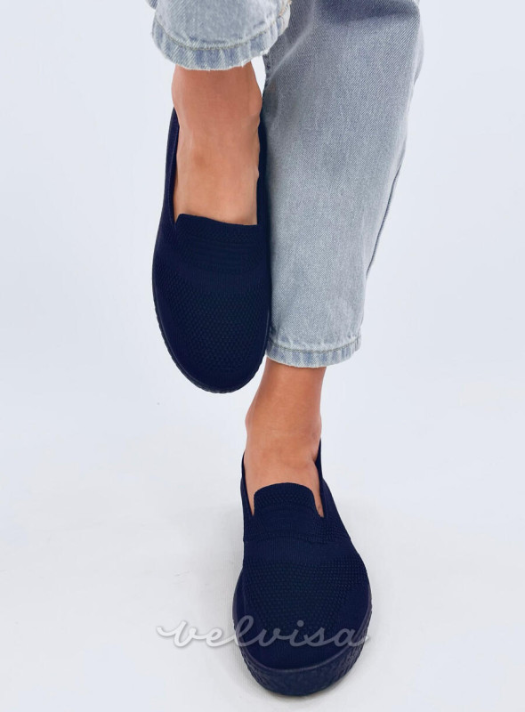 Sneakers slip-on rialzate blu scuro