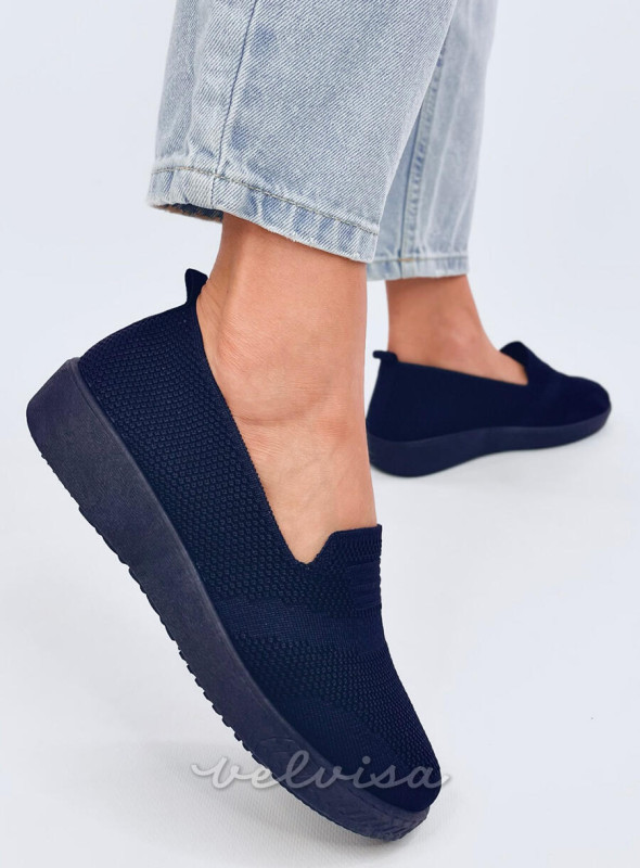 Sneakers slip-on rialzate blu scuro