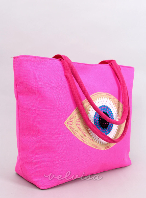 Neon ružičasta torba za plažu EYE