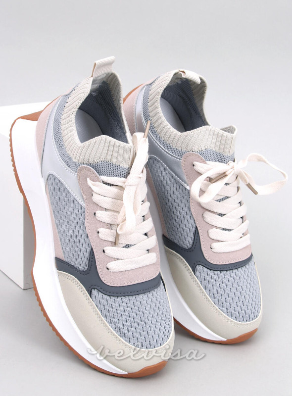 Sneakers sportive da donna grigio/beige
