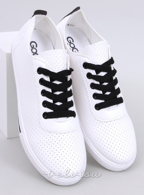 Sneakers traforate bianco/nero