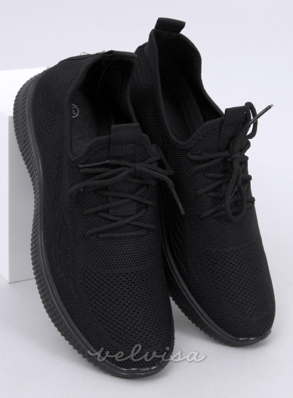 Sneakers sportive in tessuto nere
