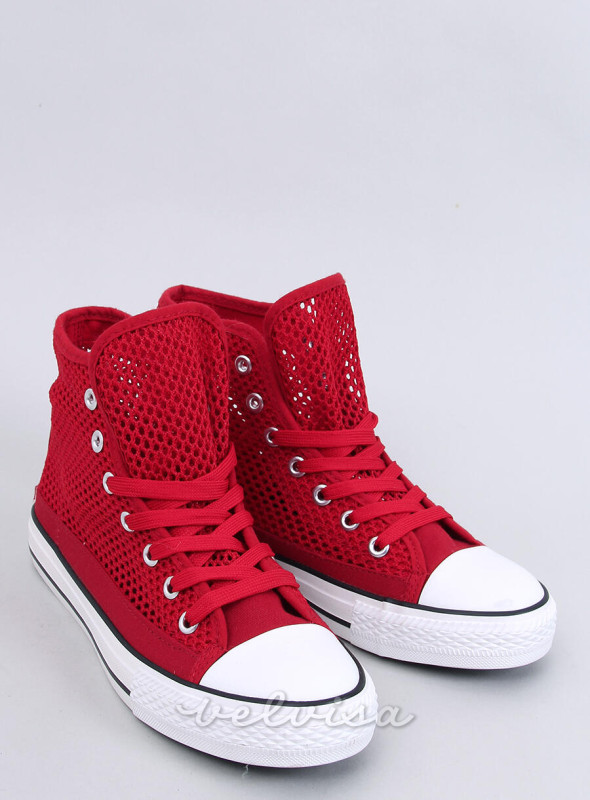 Sneakers rosse alte traforate