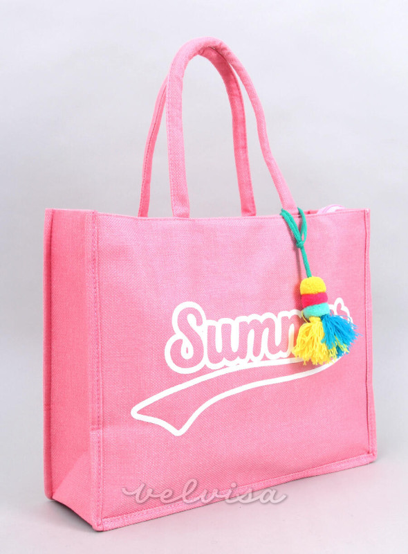 Borsa da spiaggia rosa chiaro Summer