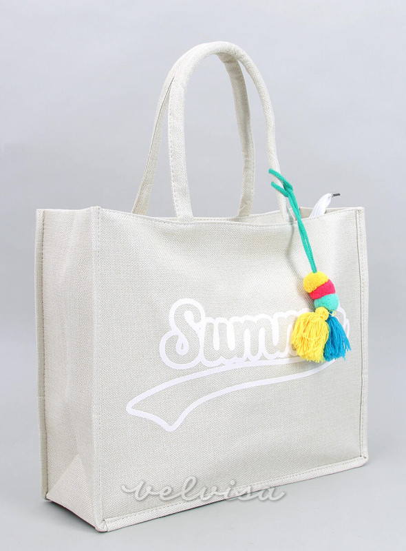 Borsa da spiaggia ecru Summer