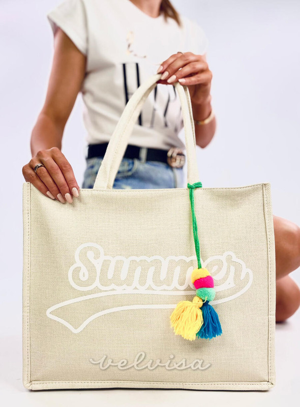 Borsa da spiaggia ecru Summer